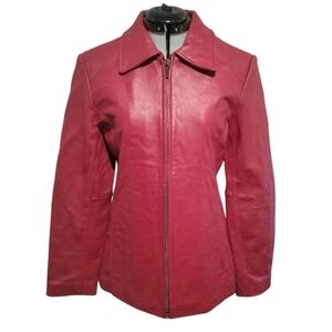 Y2K Red Lambskin Leather Jacket